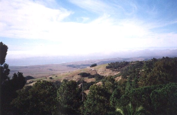 view of hearst castle, fog lurking